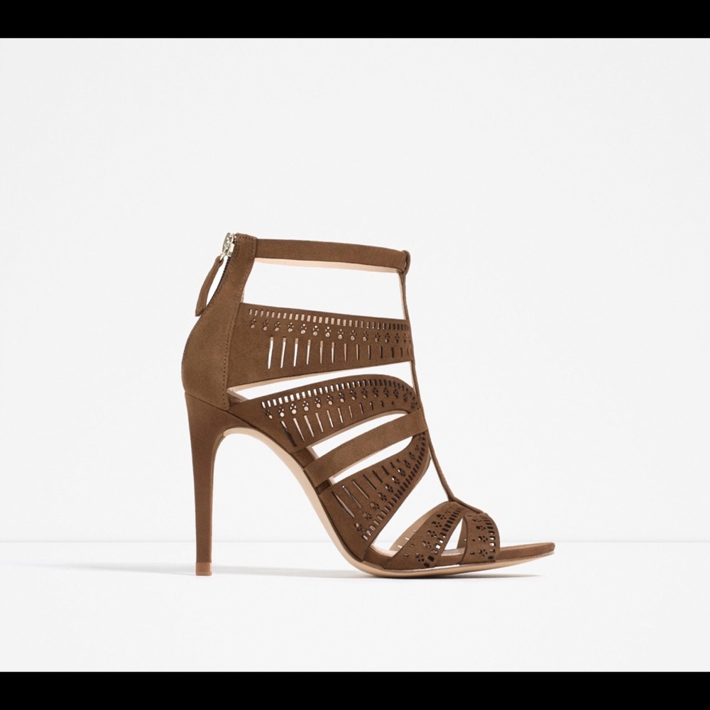 Zara cage leather sandals